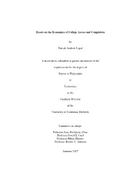 Essays on the Economics of College Access and Completion by Patrick