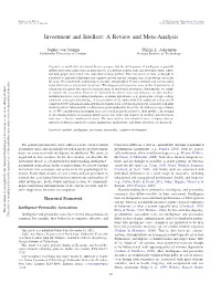 Investment and Intellect: a Review and Meta-Analysis