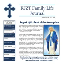 July/August • 2021 August 15Th - Feast of the Assumption