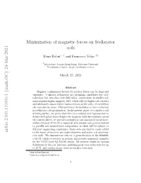 Minimization of Magnetic Forces on Stellarator Coils Arxiv:2103.13195