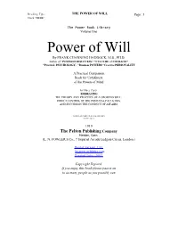 POWER of WILL Page : 1 Click "HERE"