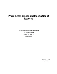 Procedural Fairness and the Drafting of Reasons