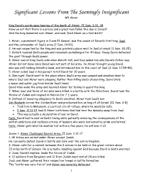 Significant Lessons from the Seemingly Insignificant #5 Abner