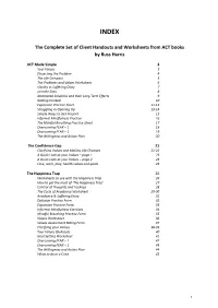 The Complete Set of Client Handouts and Worksheets from ACT Books by Russ Harris