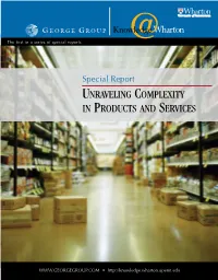 Unraveling Complexity in Products and Services