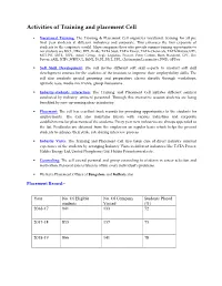 Activities of Training and Placement Cell