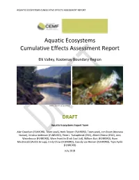 Aquatic Ecosystems Cumulative Effects Assessment Report