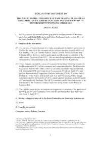 Explanatory Document to the Public Bodies