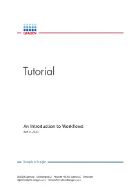 Introduction to Workflows April 6, 2020