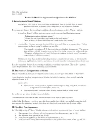 Mackie's Argument from Queerness for Nihilism I. Introduction to Moral