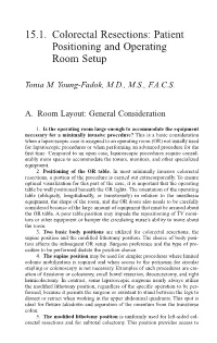 Patient Positioning and Operating Room Setup