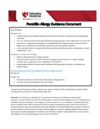 Penicillin Allergy Guidance Document