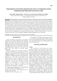 Polymorphism of Insulin-Like Growth Factor-I Gene in 13 Pig Breeds and Its Relationship with Pig Growth and Carcass Traits