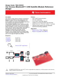 Car Access Bluetooth®+ CAN Satellite Module Reference Design