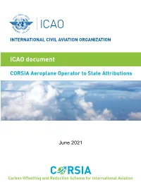 CORSIA Aeroplane Operator to State Attributions