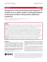 Disruption in Iron Homeostasis and Impaired Activity