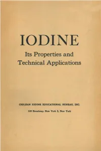 IODINE Its Properties and Technical Applications