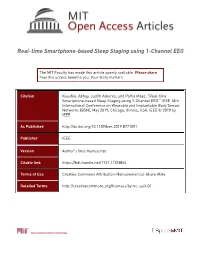 Real-Time Smartphone-Based Sleep Staging Using 1-Channel EEG