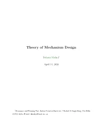Theory of Mechanism Design
