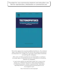 This Article Appeared in a Journal Published by Elsevier. the Attached Copy Is Furnished to the Author for Internal Non-Commerci