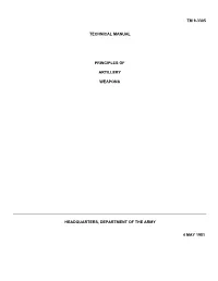 Tm 9-3305 Technical Manual Principles of Artillery