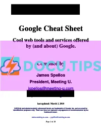 Google Cheat Sheet