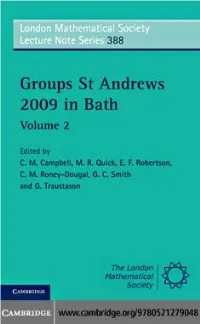 Groups St Andrews 2009 in Bath: Volume 2 (London Mathematical