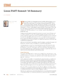 Linux FAST Summit ’16 Summary