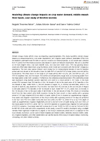 Modeling Climate Change Impacts on Crop Water Demand, Middle Awash River Basin, Case Study of Berehet Woreda
