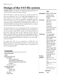 Wikipedia: Design of the FAT File System
