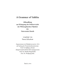A Grammar of Yakkha