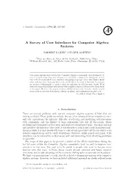 A Survey of User Interfaces for Computer Algebra Systems