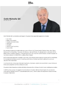 Colin Nicholls QC Call: 1957 / QC: 1981