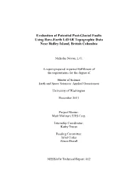 Evaluation of Potential Post-Glacial Faults Using Bare-Earth Lidar Topographic Data Near Ridley Island, British Columbia