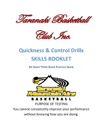 Quickness & Control Drills SKILLS BOOKLET
