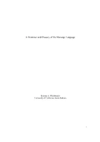 A Grammar and Glossary of the Manange Language