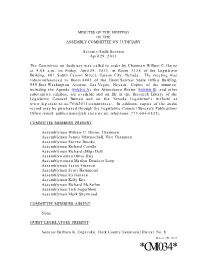 Assembly Committee Minutes