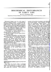 BIOCHEMICAL DISTURBANCES in EARLY LIFE by R