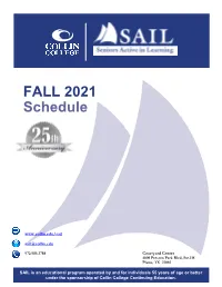 FALL 2021 Schedule