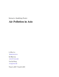 Interactive Qualifying Project Air Pollution in Asia