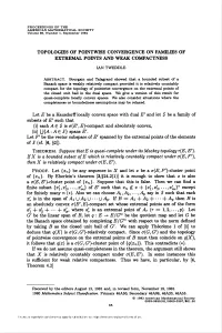 Topologies of Pointwise Convergence on Families Of