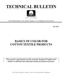 Basis of Color for Textile Products