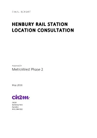 Henbury Rail Station Location Consultation