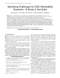 Identifying Challenges for OSS Vulnerability Scanners - a Study & Test Suite