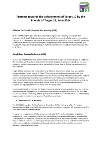 Progress Towards the Achievement of Target 12 by the Friends of Target 12, June 2014