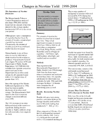 Report: Changes in Nicotine Yield, 1998-2004