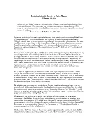 1 Restoring Scientific Integrity in Policy Making February 18, 2004