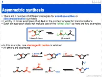 Asymmetric Synthesis