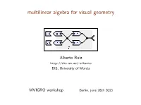 Multilinear Algebra for Visual Geometry