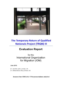 The Temporary Return of Qualified Nationals Project (TRQN) III Evaluation Report